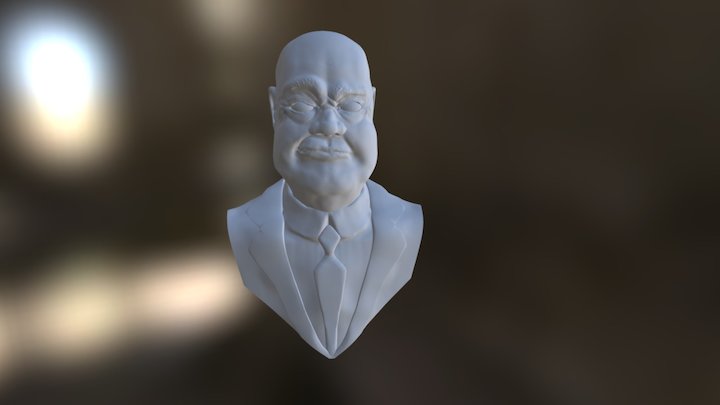 Banker Bust Scuplt 3D Model