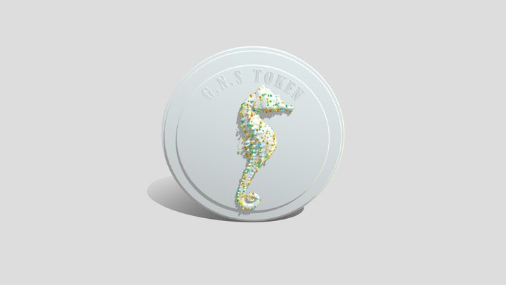 конек морской логотип для криптовалюты 3D Model