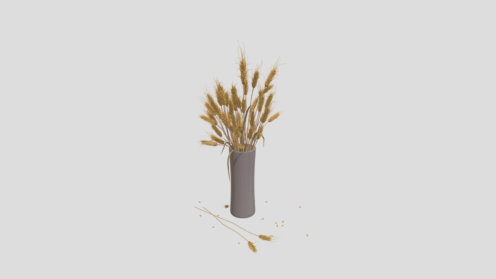 Dried Wheat Glass Vase
