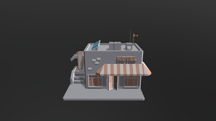 Hotel Building 3D Model