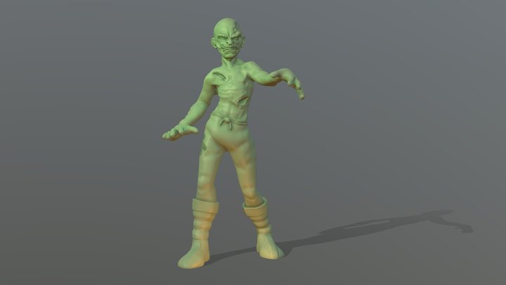 Zombie Male 2 Shamble Heroic 3D Model