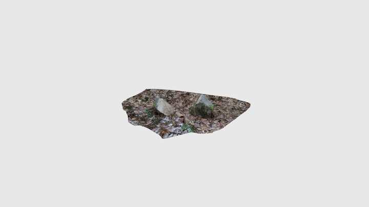 Bornes Forêt Sénart JJ08 et JJ09 Pierre d'angle 3D Model