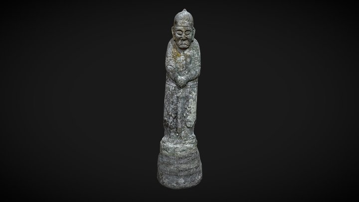 Warrior Stone Statue 1 3D Model