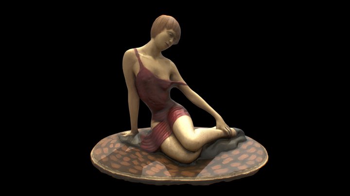 Lady figure photoscanned low poly version 3D Model