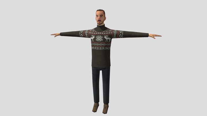 PSX Character Rigged 3D Model