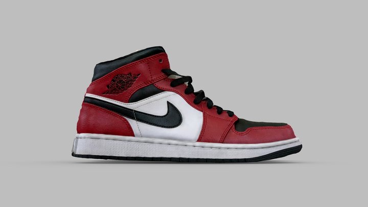 Air Jordan 1 (Chicago Black Toe) 3D Model