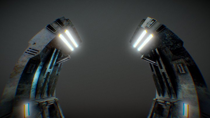 Scifi Portal Cyberpunk panel type pillar 3D Model