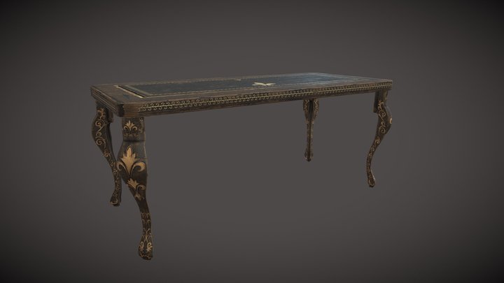 Desk Office Vintage 3D Model
