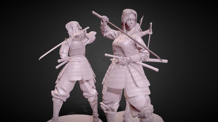 Nutshell Atelier - Samurai Girl [Printable] 3D Model