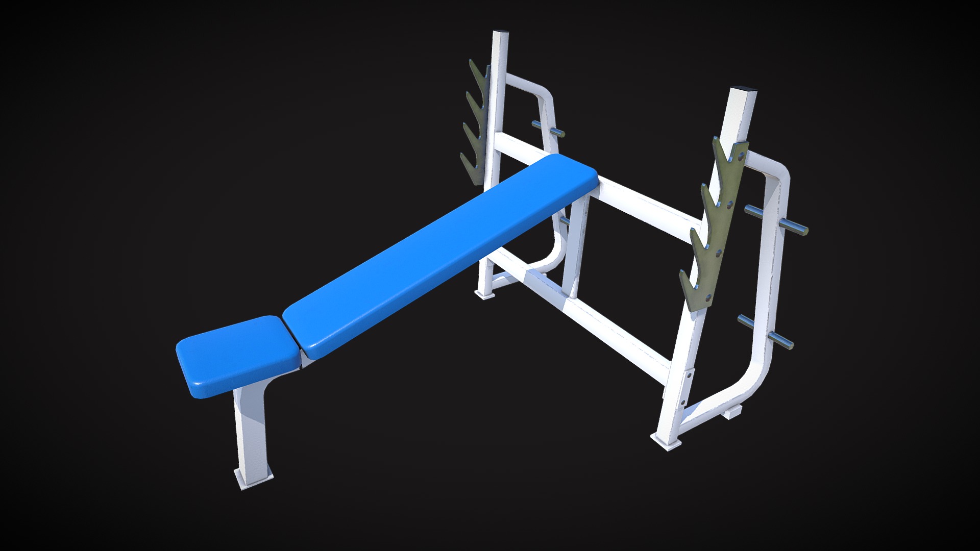 3D model Gym Incline Bench Press Machine – Low Poly - This is a 3D model of the Gym Incline Bench Press Machine - Low Poly. The 3D model is about a few blue and white folding chairs.