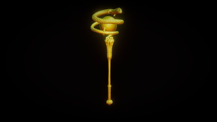 Dragon staff v1 (high) 3D Model