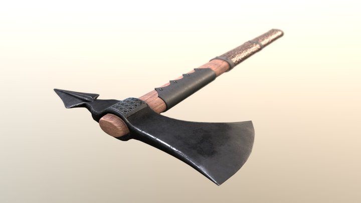 Ardent Ax With Ornament 3D Model