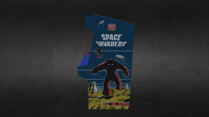 Space Invaders Styled Cabinet 3D Model