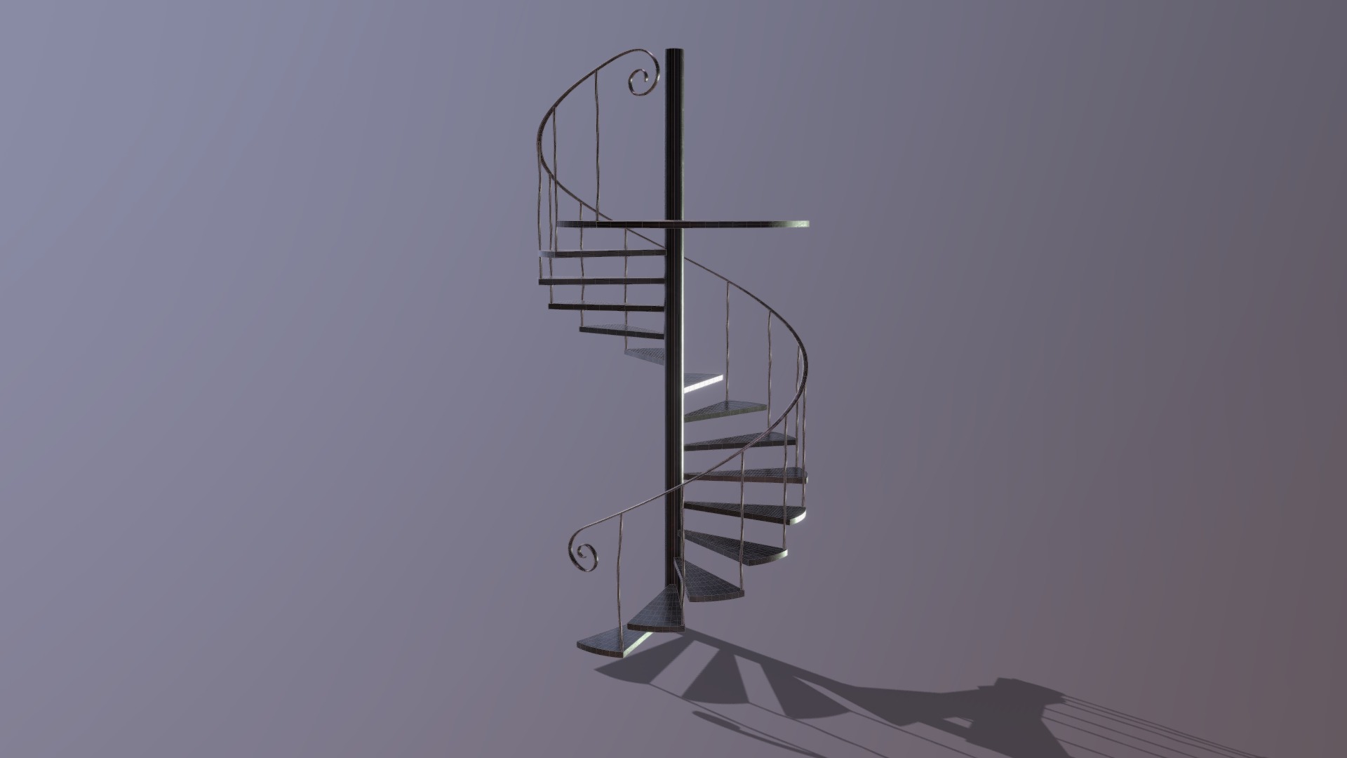 3D model Little Things Series: Spiral Staircase - This is a 3D model of the Little Things Series: Spiral Staircase. The 3D model is about diagram, engineering drawing.