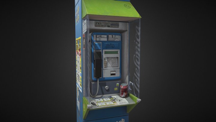 Telefónica Phone Cabin 3D Model