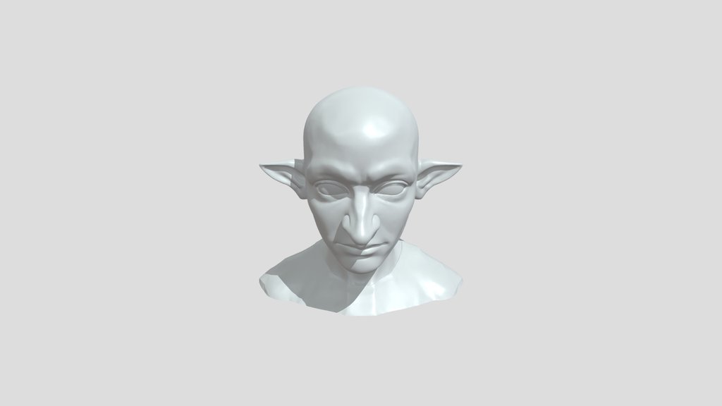 Green-skinned fantasy elf head