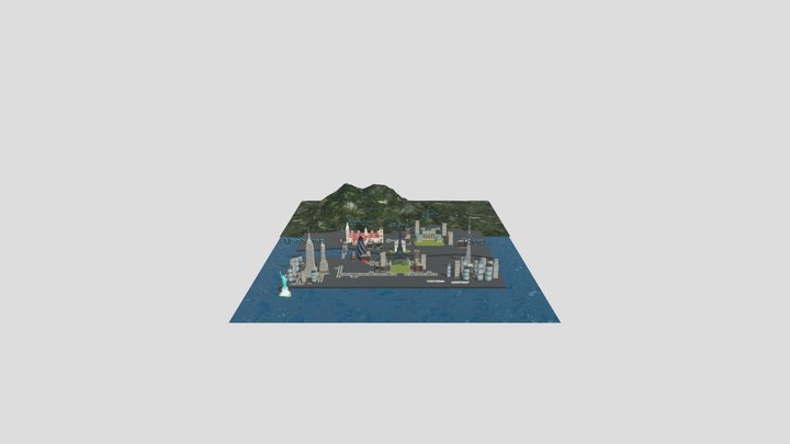 World Map 3D Model