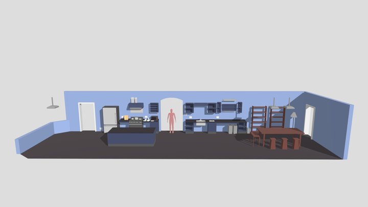 Kitchen Block Out / Scale Set (VR Ready) 3D Model