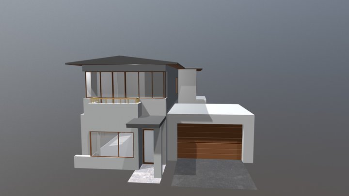 modern house 1 with materials 3D Model