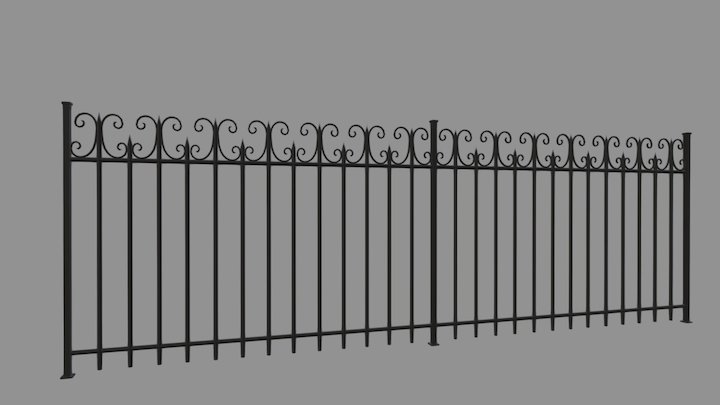 Iron Fence 3D Model