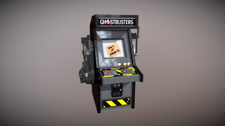Ghostbusters Arcade Machine Low-Poly 3D Model