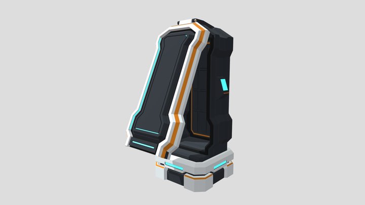 Low Poly Sci-Fi Cryogenic Stasis Chamber 3D Model
