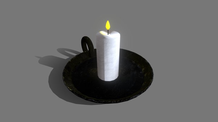 Hand-held Candle 3D Model