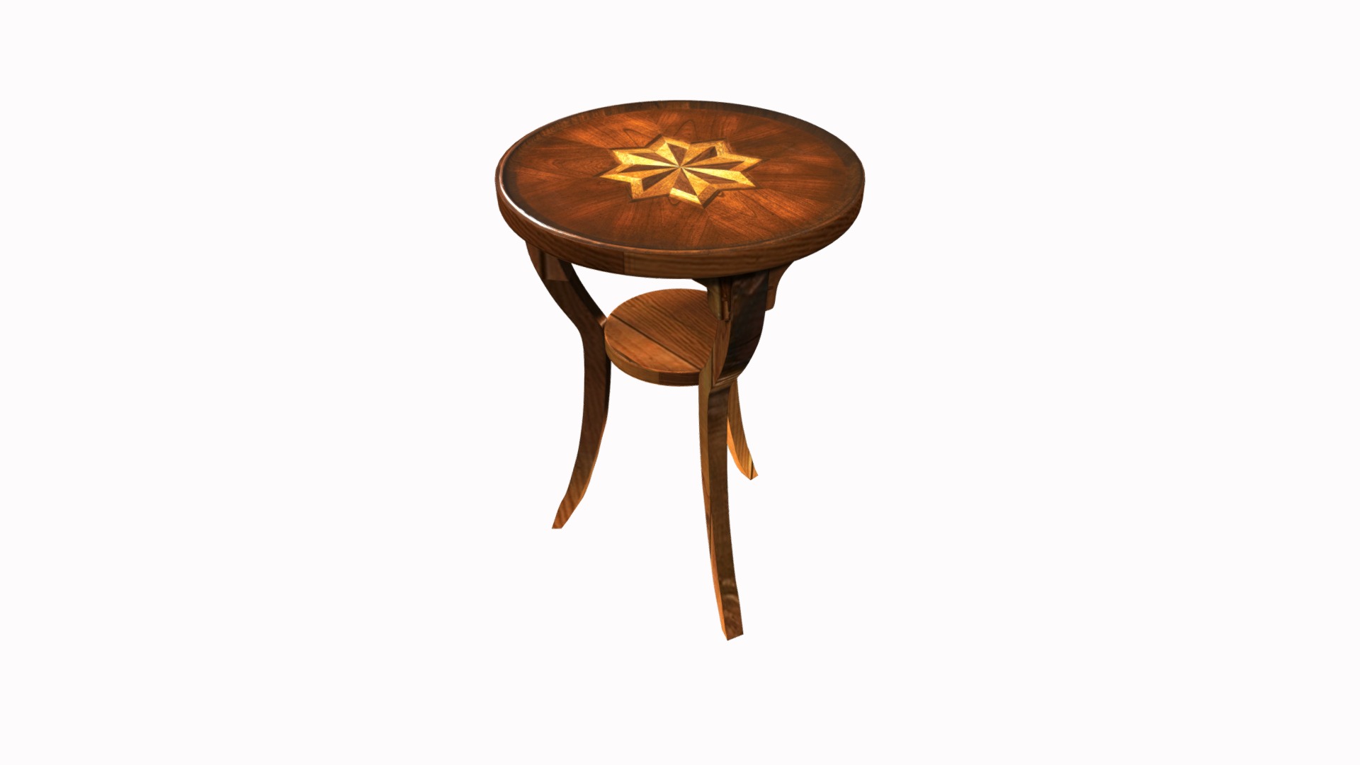 3D model Cherry Accent Table - This is a 3D model of the Cherry Accent Table. The 3D model is about a wooden table with a gold logo.