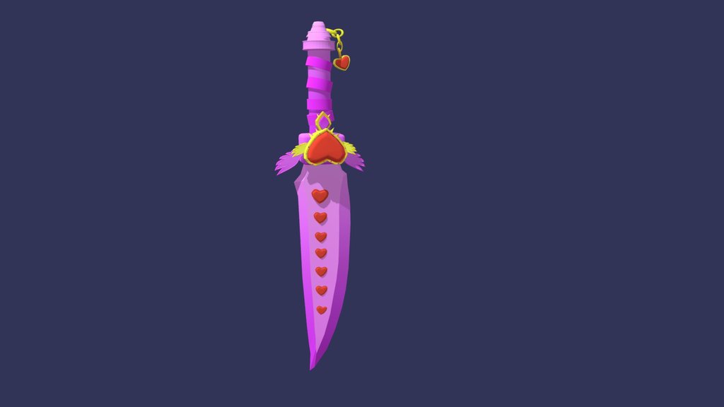 Low Poly Heart Sword ❤️