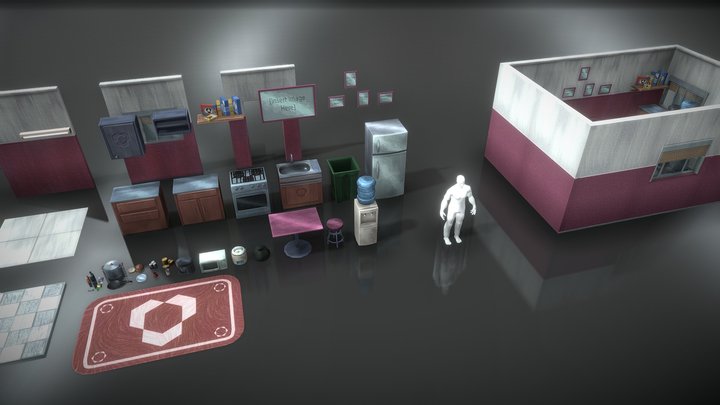 Kitchen Pack - 3D Low Poly for Game Asset 3D Model