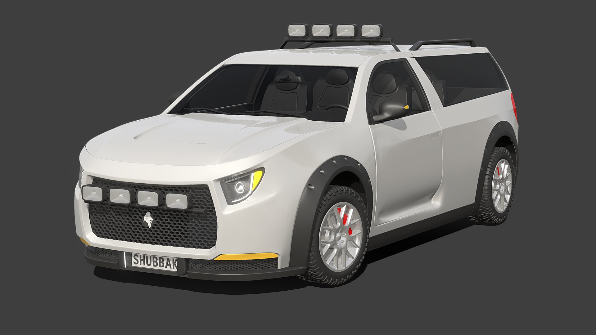 3D model SUV Truck Concept 2020 - This is a 3D model of the SUV Truck Concept 2020. The 3D model is about a white car with a light on top.