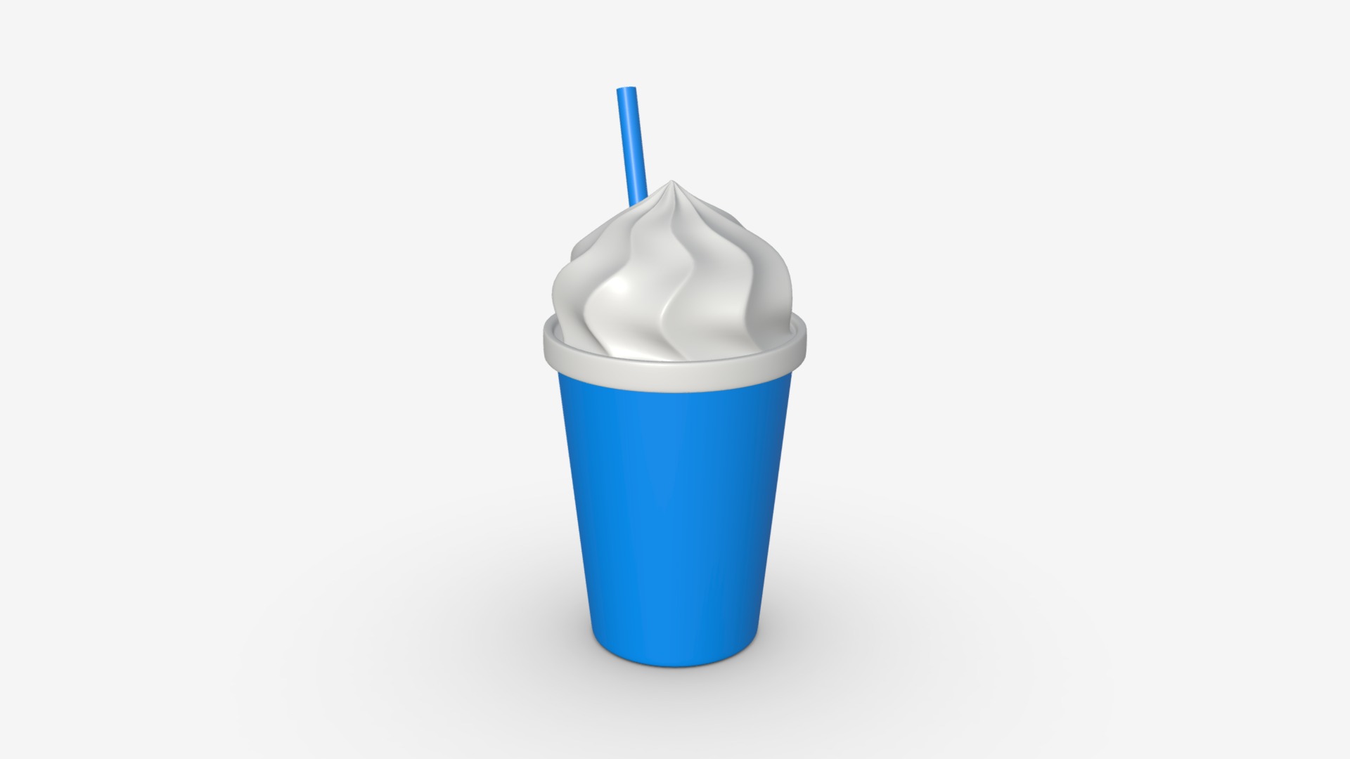 3D model plastic cup - This is a 3D model of the plastic cup. The 3D model is about a blue plastic container with a blue lid.