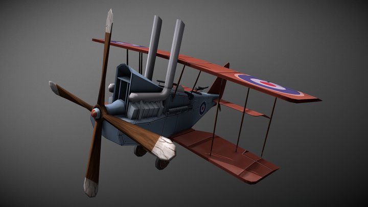 Stylised low-poly Airplane 3D Model