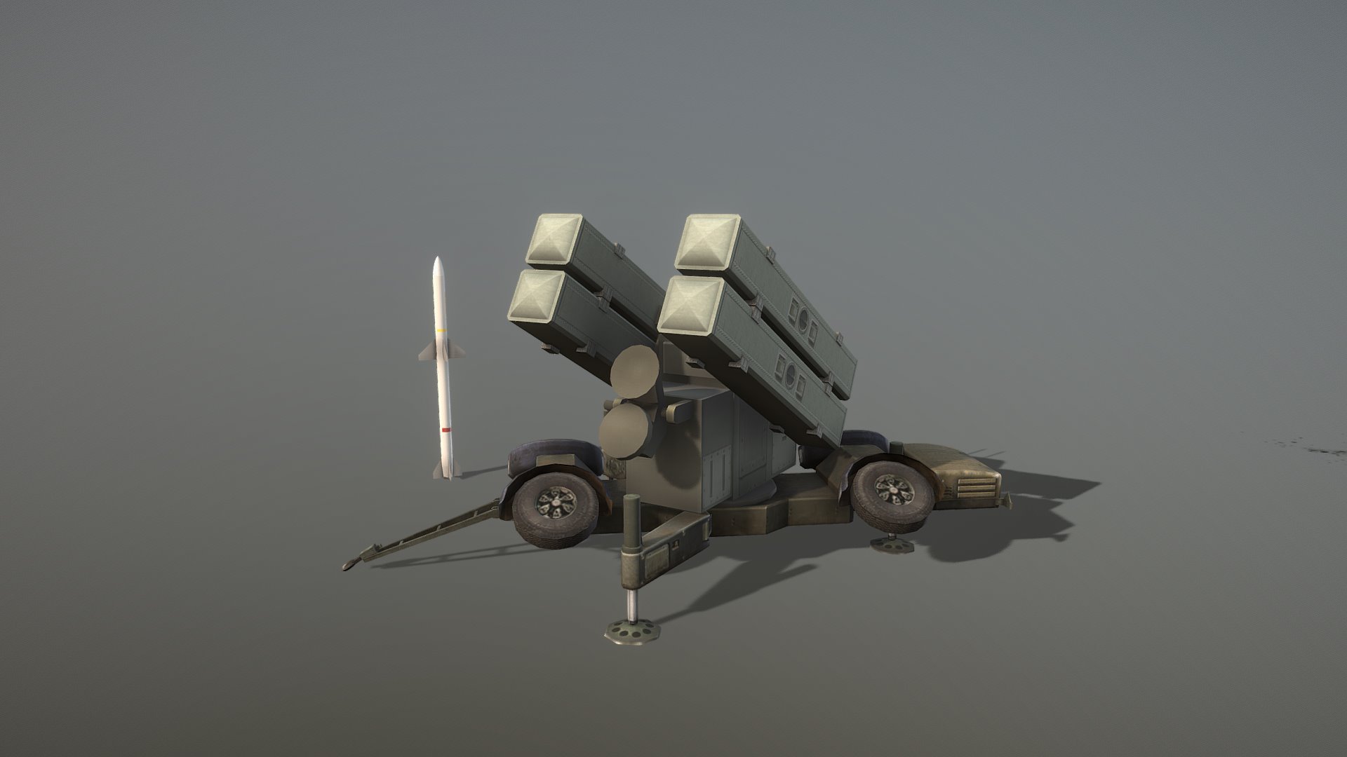 3D model Skyguard_Launcher area defense system - This is a 3D model of the Skyguard_Launcher area defense system. The 3D model is about a machine on the white cover.