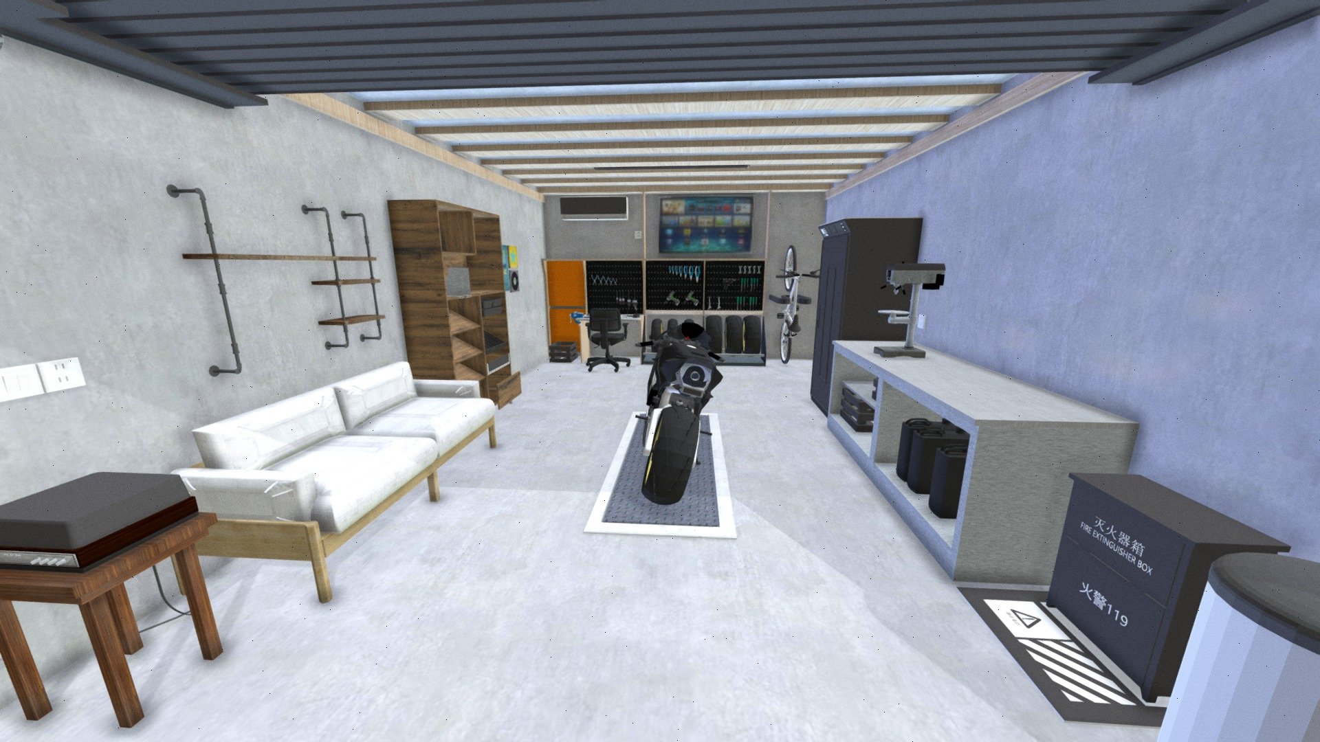 private-garage-and-motorcycle-download-free-3d-model-by