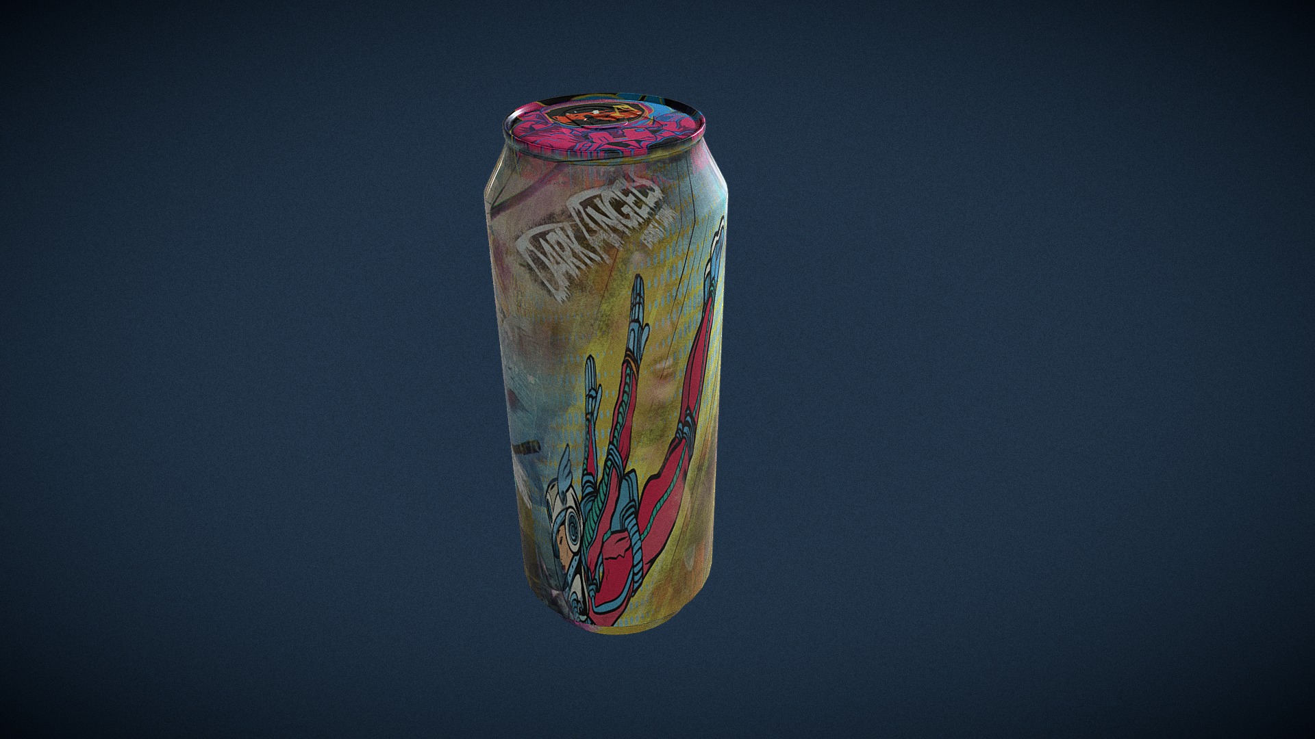 3D model Dark Angels Energy Drink V2 - This is a 3D model of the Dark Angels Energy Drink V2. The 3D model is about a glass jar with a colorful design.