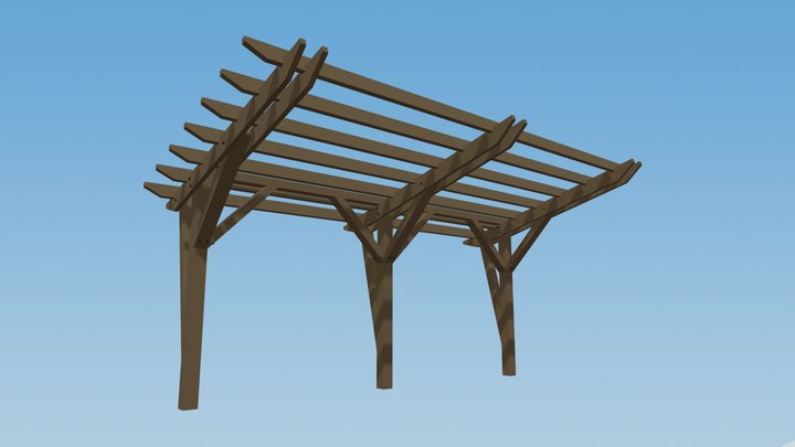 Cantilever Pergola 3D Model