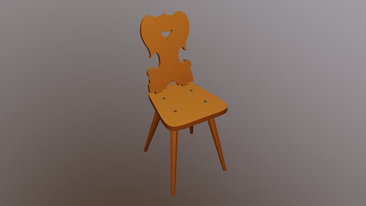 Wooden Chair 3D Model