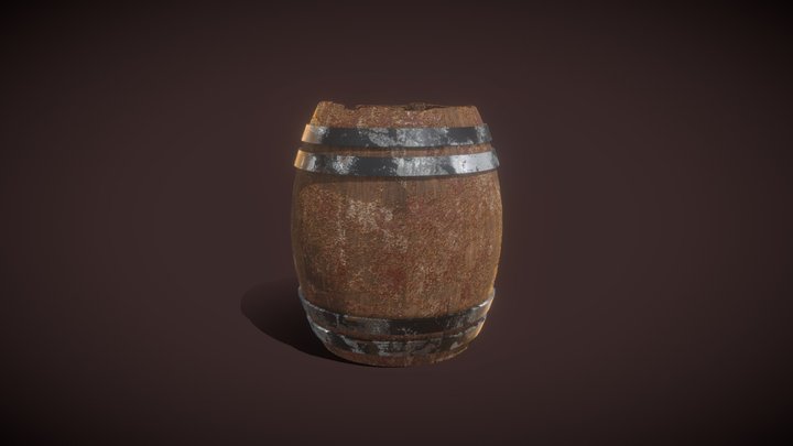 tonneau rouillé 3D Model