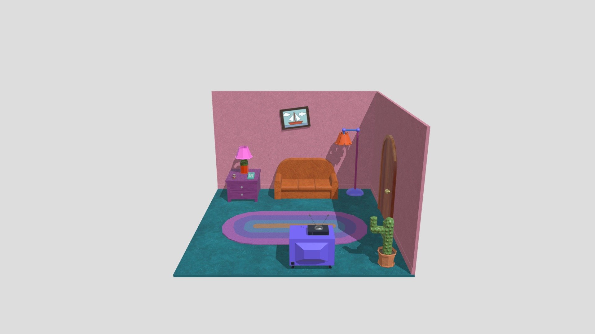 Simpons Living Room - Download Free 3D model by rafael.hernandez.art ...