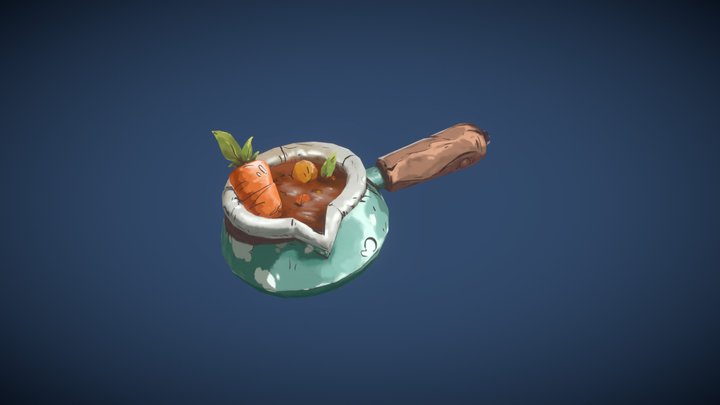 Stylized Cooking Pot – Handpainting Study 3D Model