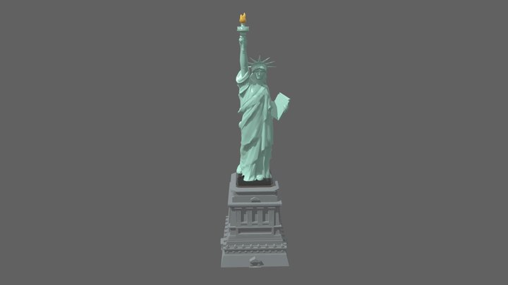 American Statue of Liberty_Lowploy 3D Model