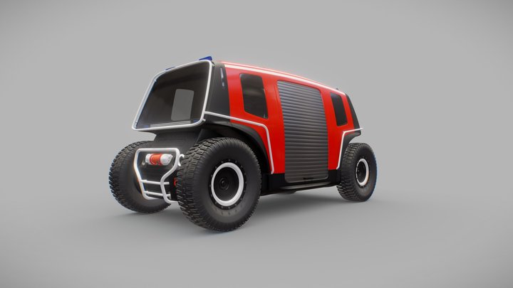 Robocar 4WD FIRE-TRUCK self driving vehicle 3D Model