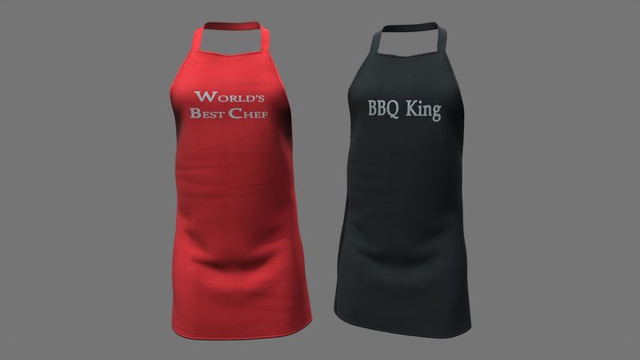 Male Chef Cooking Apron 3D Model