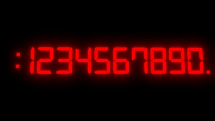 Digital numbers 3D Model