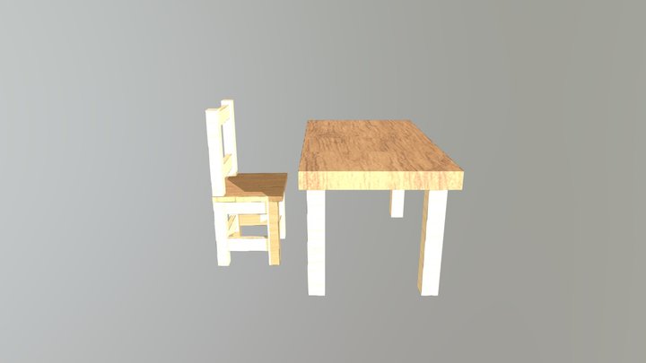 Dining Table and Chair 3D Model