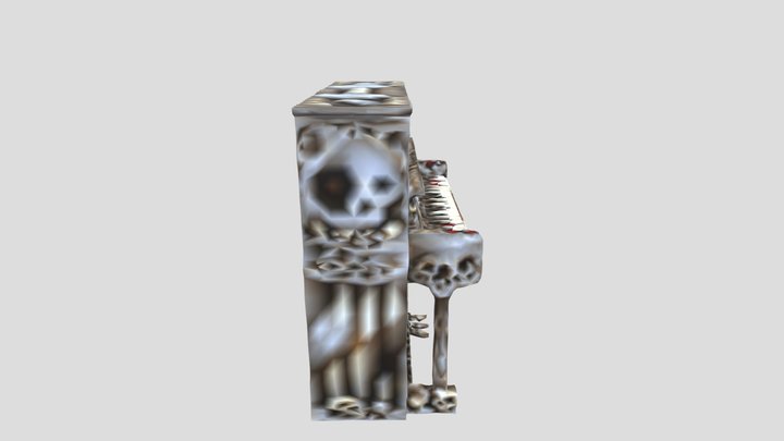 Scary skulls piano 3D Model