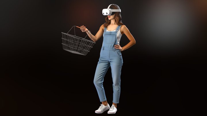 CHICA Con Cesta Compra Y Meta Quest – Modello 3D gratuito STL