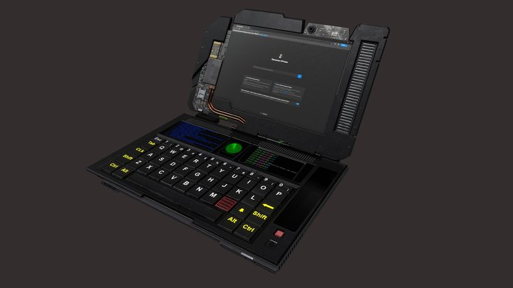 Hi-tech laptop 3D Model