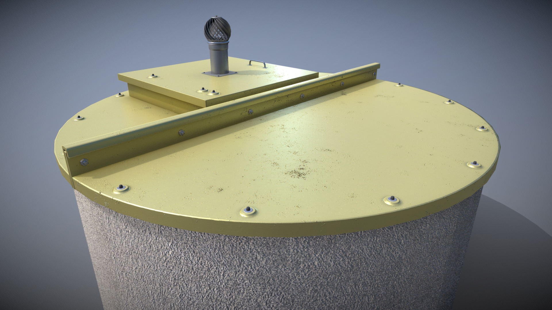 3D model Schlamm-Eindicker / Sludge Thickener (Low-Poly) - This is a 3D model of the Schlamm-Eindicker / Sludge Thickener (Low-Poly). The 3D model is about a close-up of a boat.